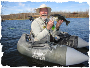 Jeff in Float Tube with Fish