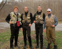 four guys fly fishing