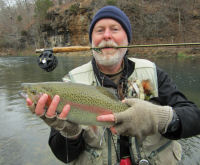 Jeff with Rainbow Trout caught fly fishing