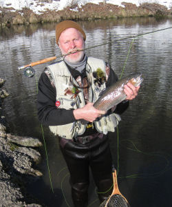 Rainbow trout caught fly fishing