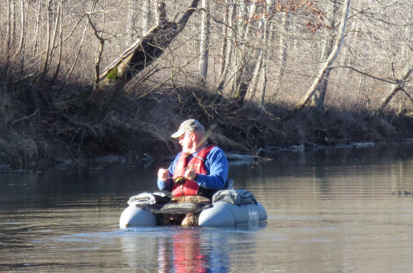 Frank in his float tube