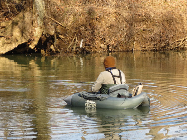 Jeff in his float tube